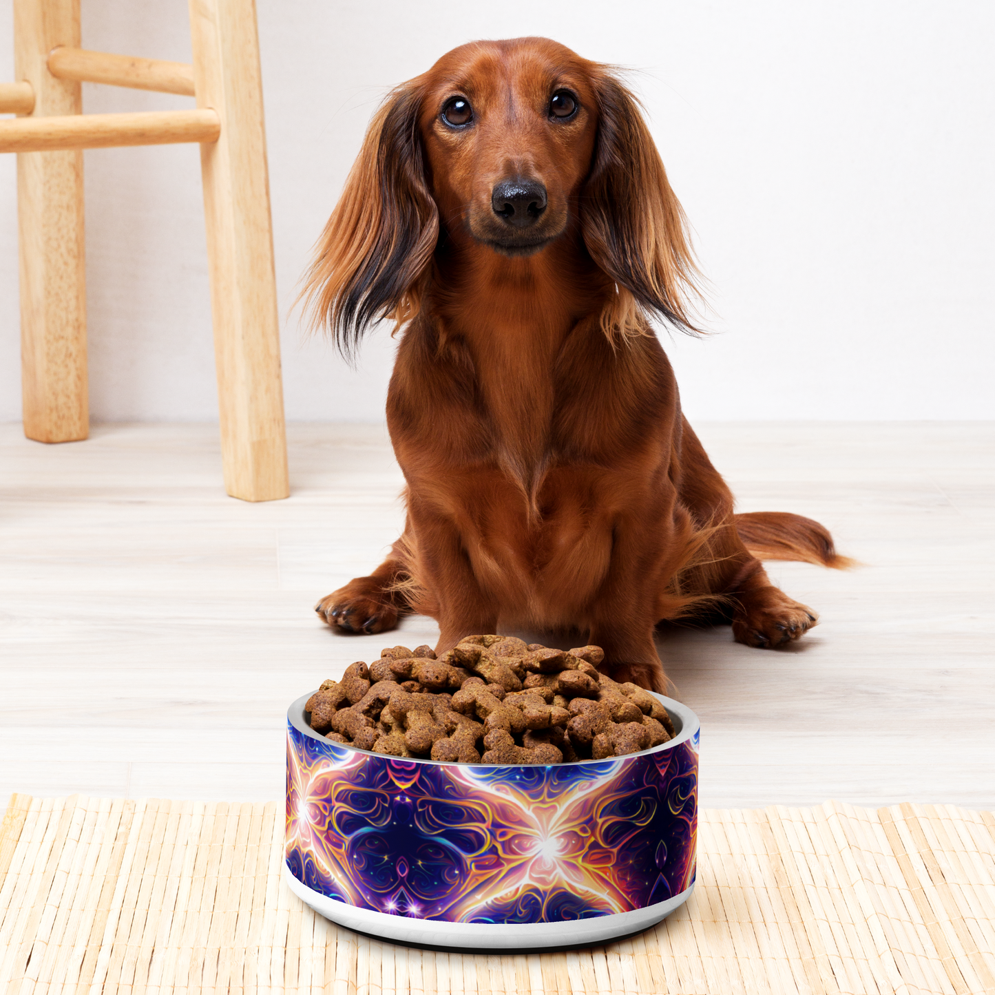 Neon Dreamscape Stainless Steel Pet Bowl