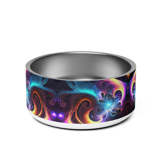 Neon Spiral Stainless Steel Pet Bowl