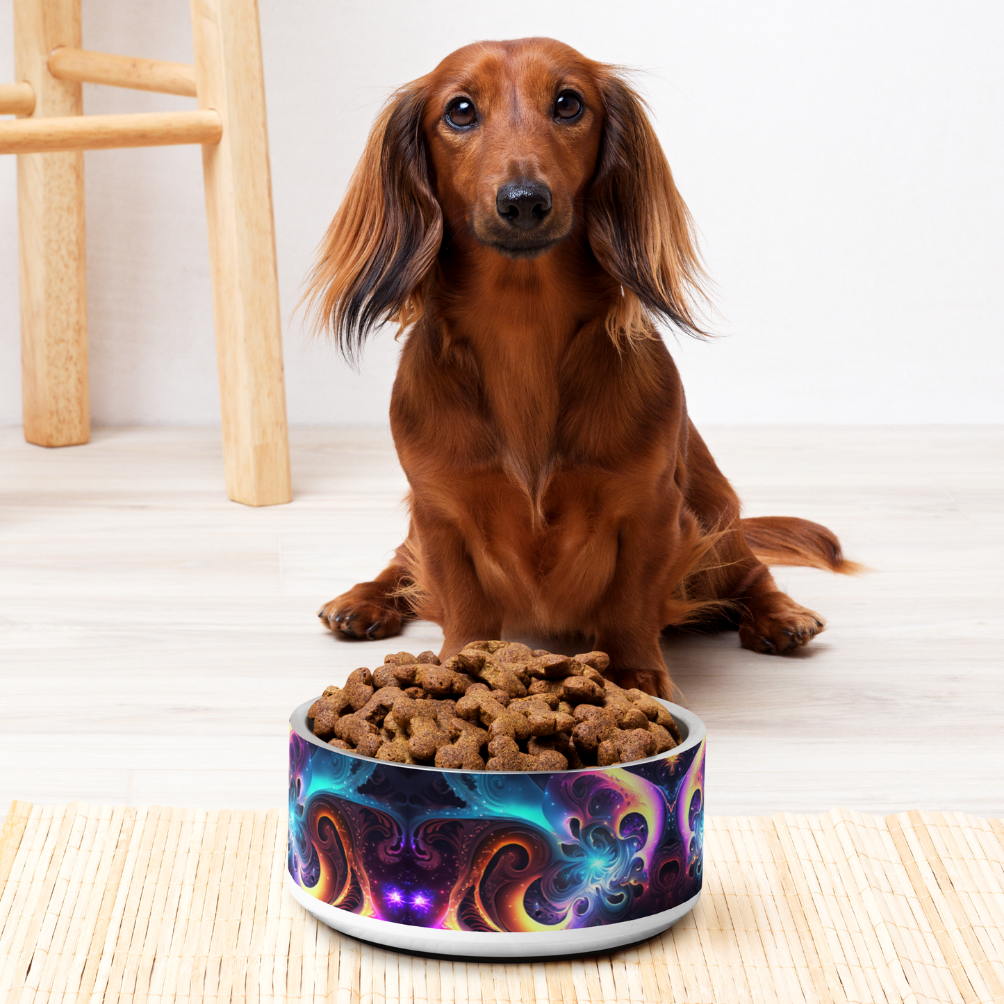 Neon Spiral Stainless Steel Pet Bowl