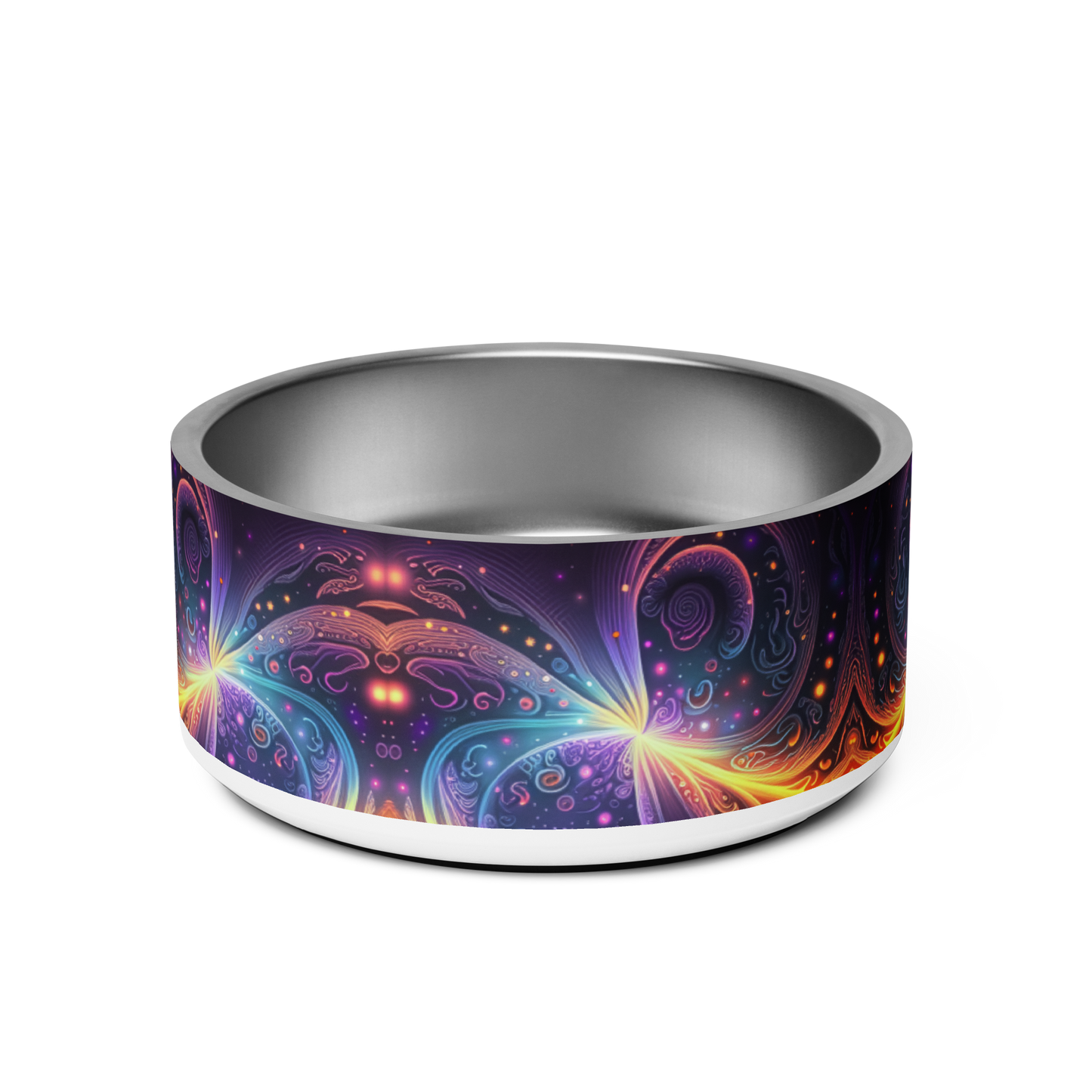 Neon Trance Stainless Steel Pet Bowl