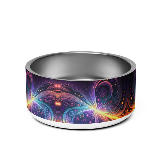 Neon Trance Stainless Steel Pet Bowl