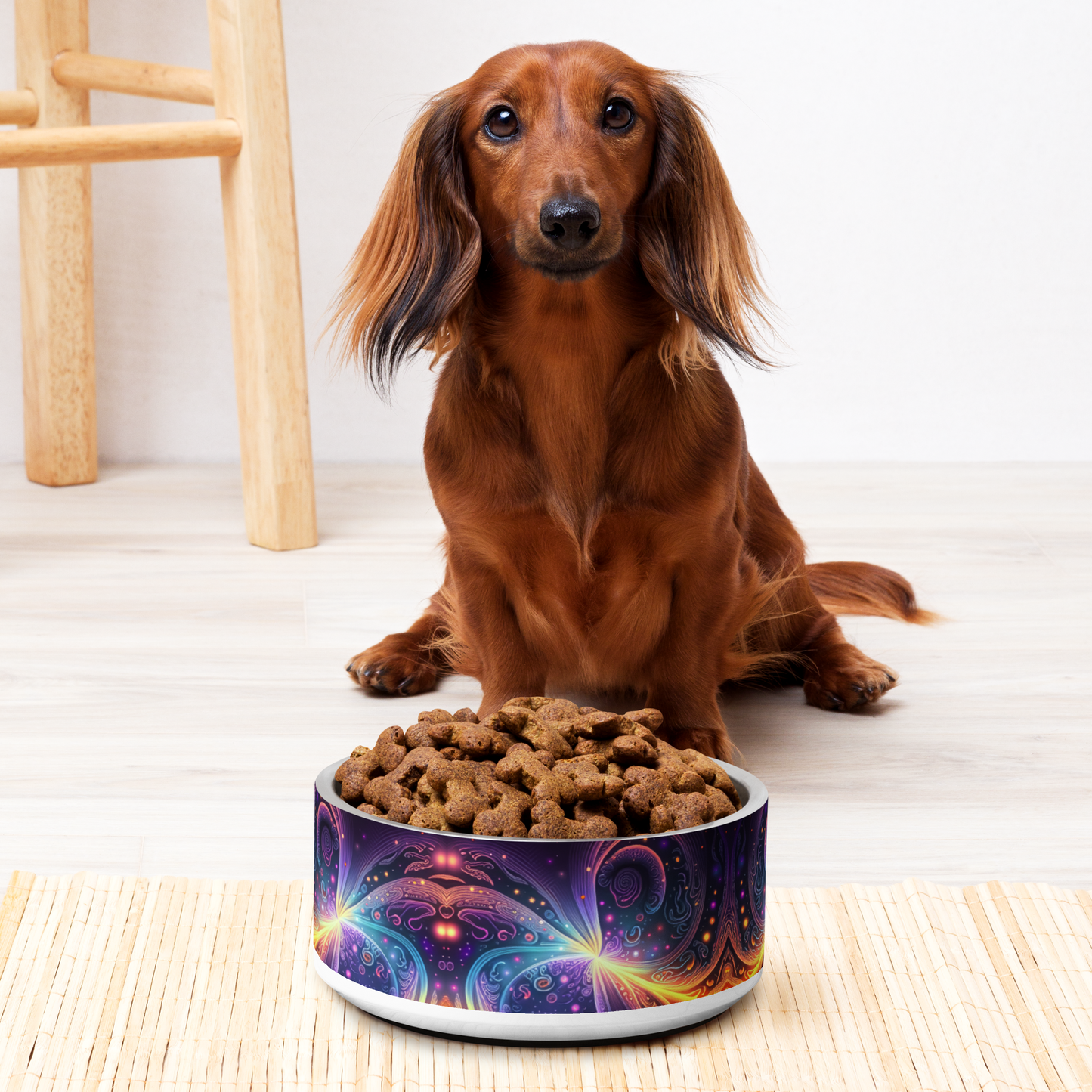 Neon Trance Stainless Steel Pet Bowl