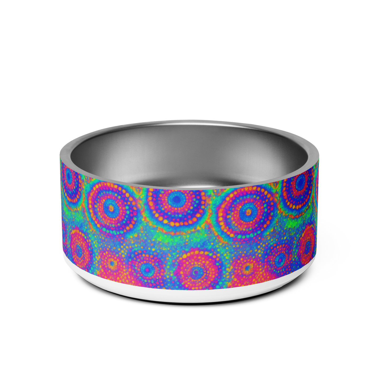 Poly Glow Stainless Steel Pet Bowl