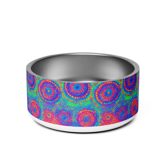 Poly Glow Stainless Steel Pet Bowl