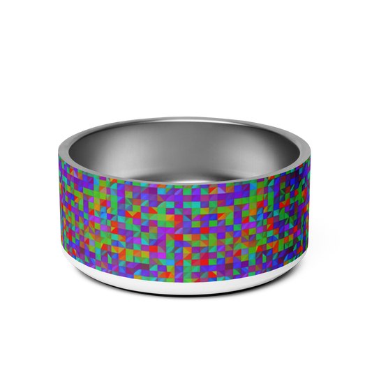 Prism Patterns Stainless Steel Pet Bowl