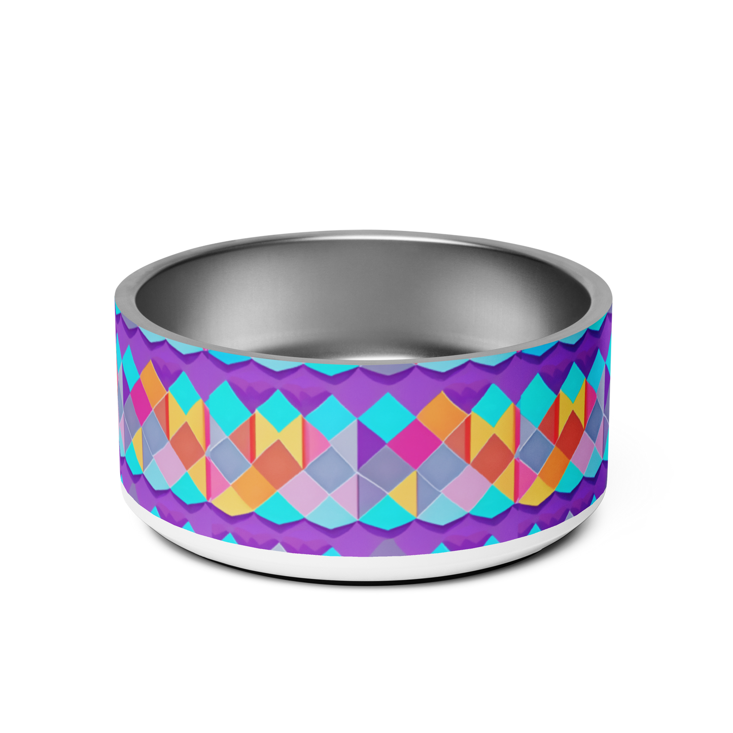 Prismatic Patterns Stainless Steel Pet Bowl