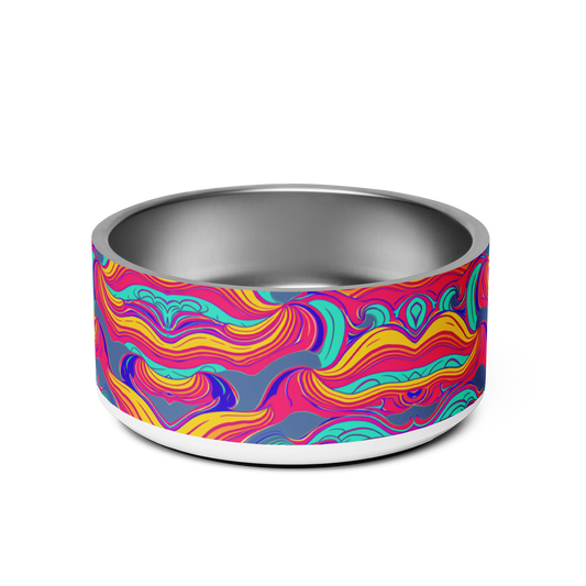 Psychedelic Grove Stainless Steel Pet Bowl