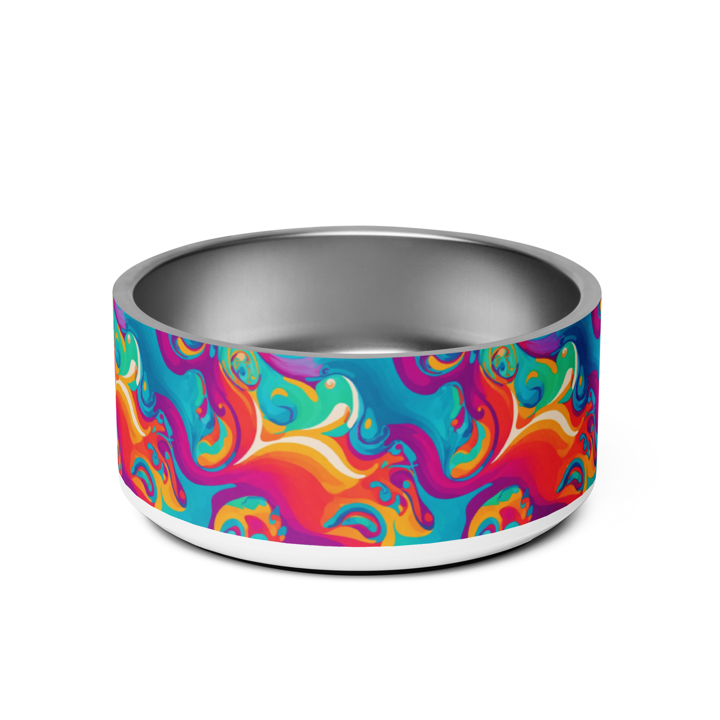 Rainbow Ripple Stainless Steel Pet Bowl