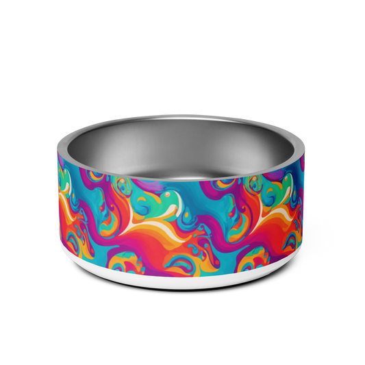 Rainbow Ripple Stainless Steel Pet Bowl