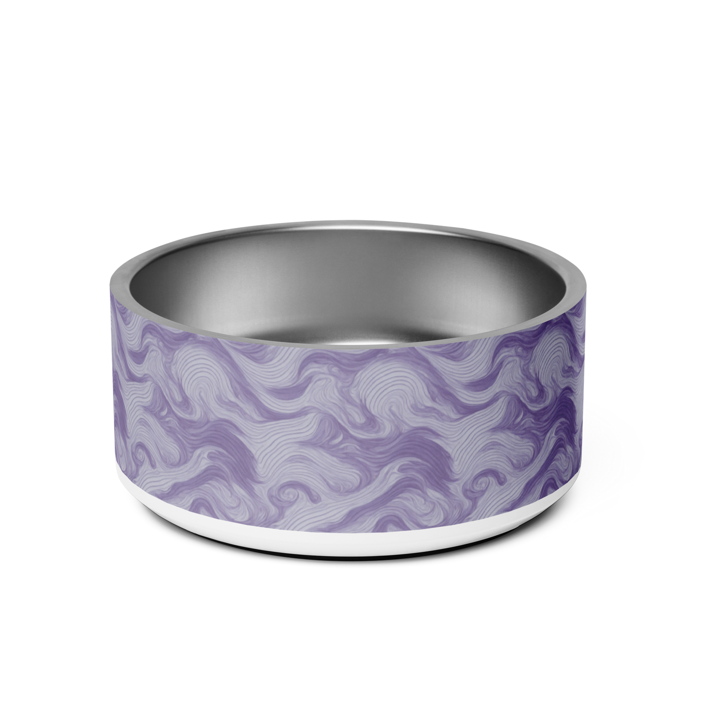 Shades of Purple Swirls & Waves Pattern Pet bowl