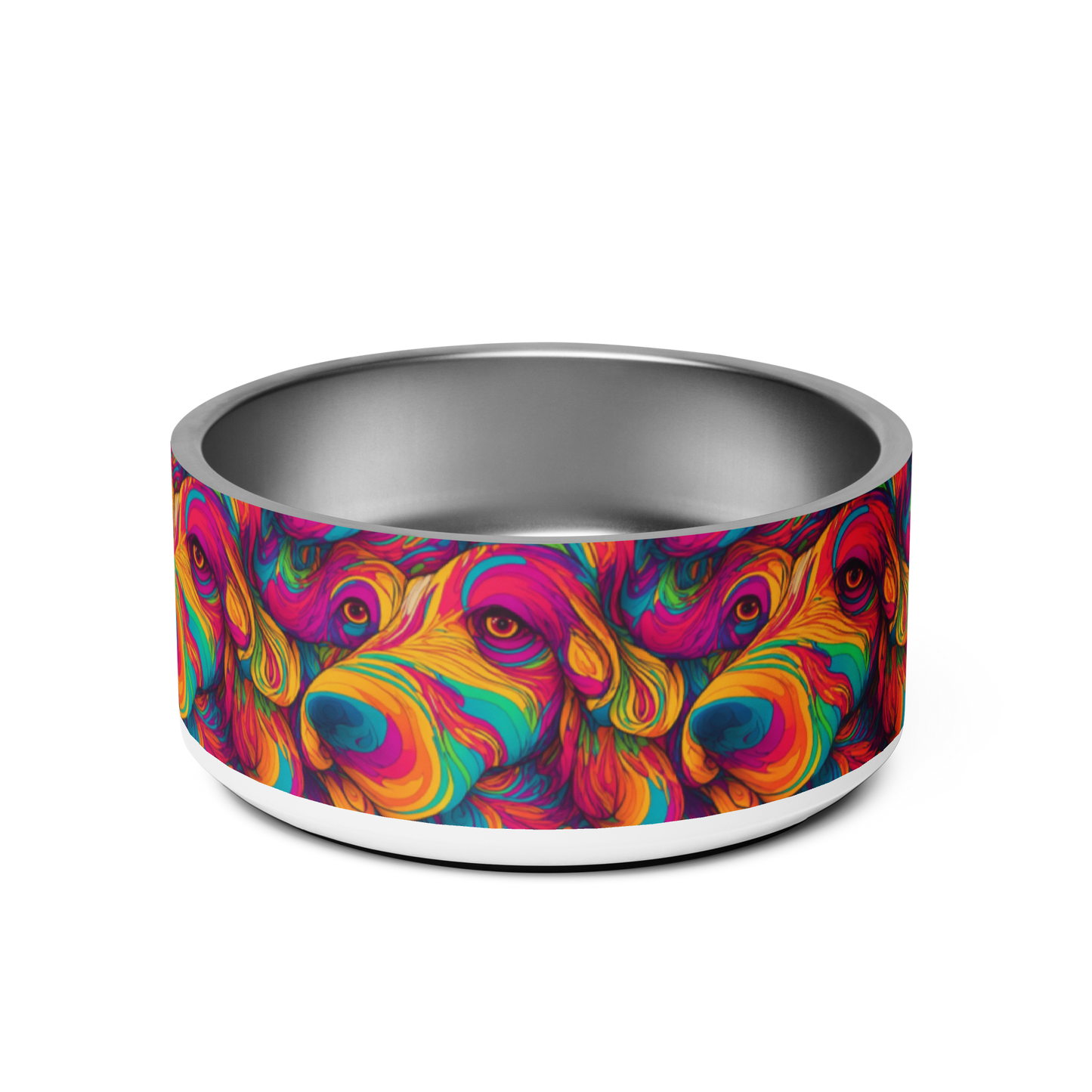 Abstract Woof Stainless Steel Pet Bowl