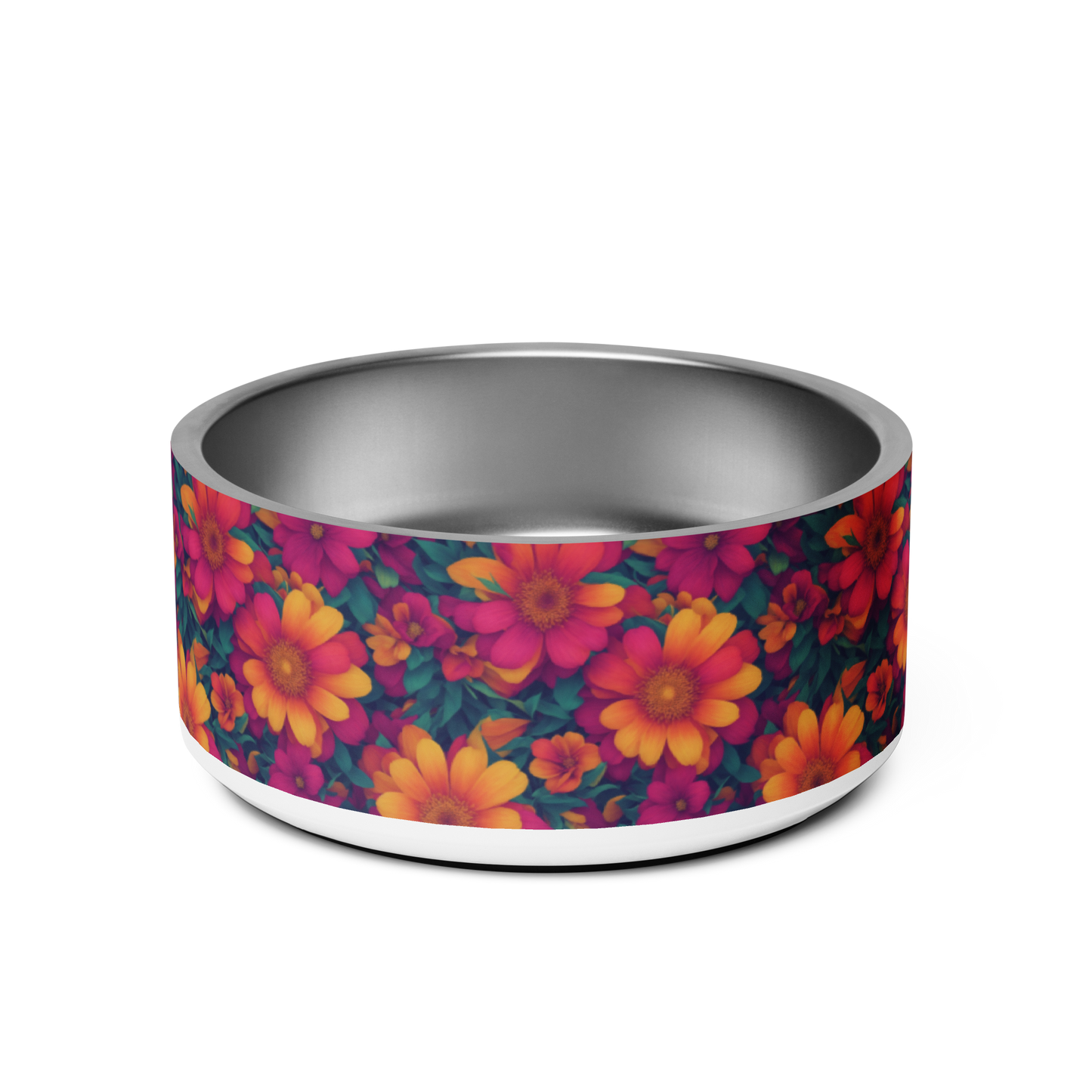 Daisy Delight Stainless Steel Pet Bowl