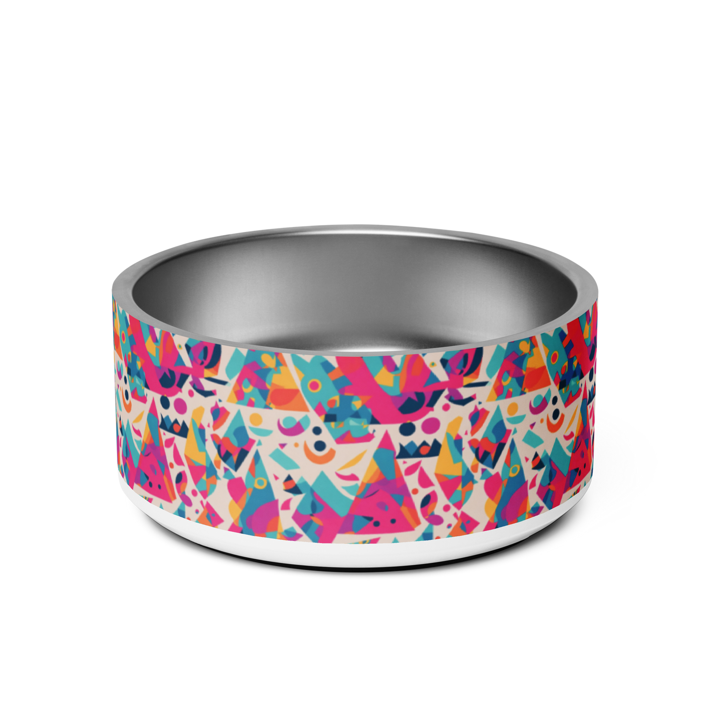 Edgy Elegance Stainless Steel Pet Bowl