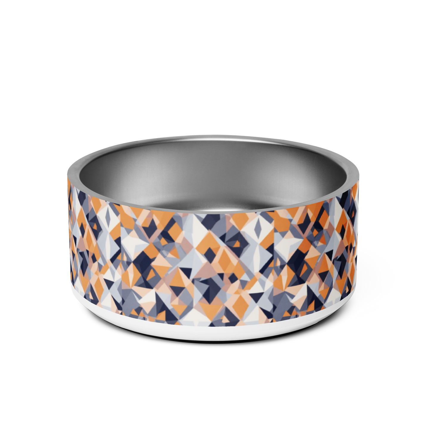 Geometric Groove Stainless Steel Pet Bowl