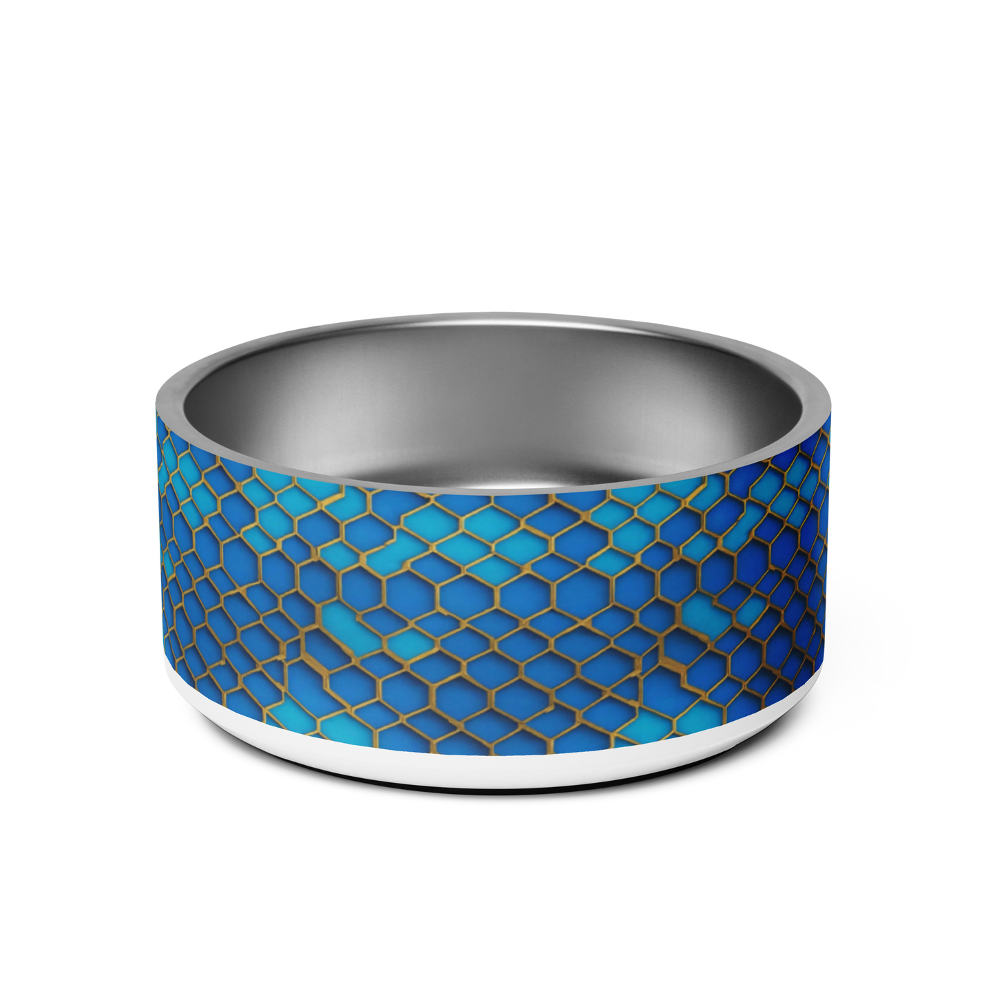 Hexagonal Harmony Stainless Steel Pet Bowl