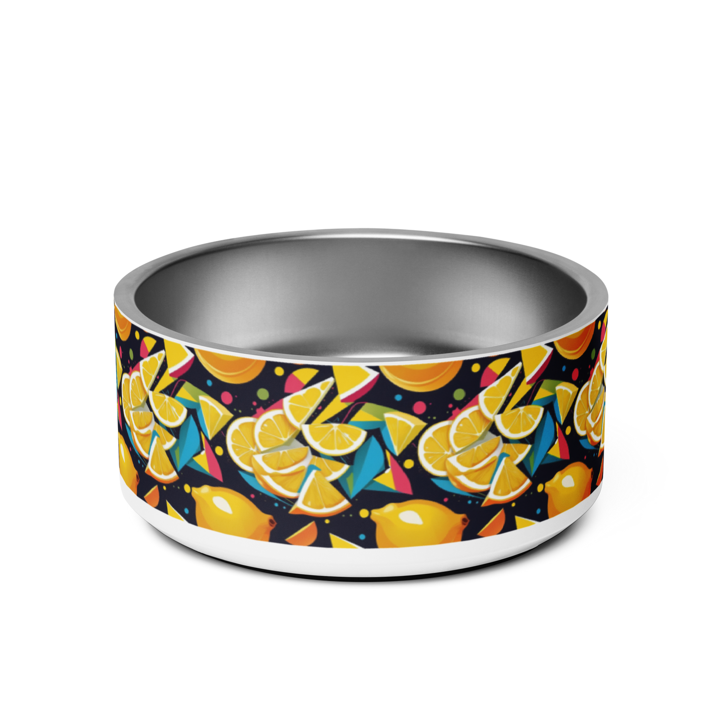 Lemon Zest Stainless Steel Pet Bowl