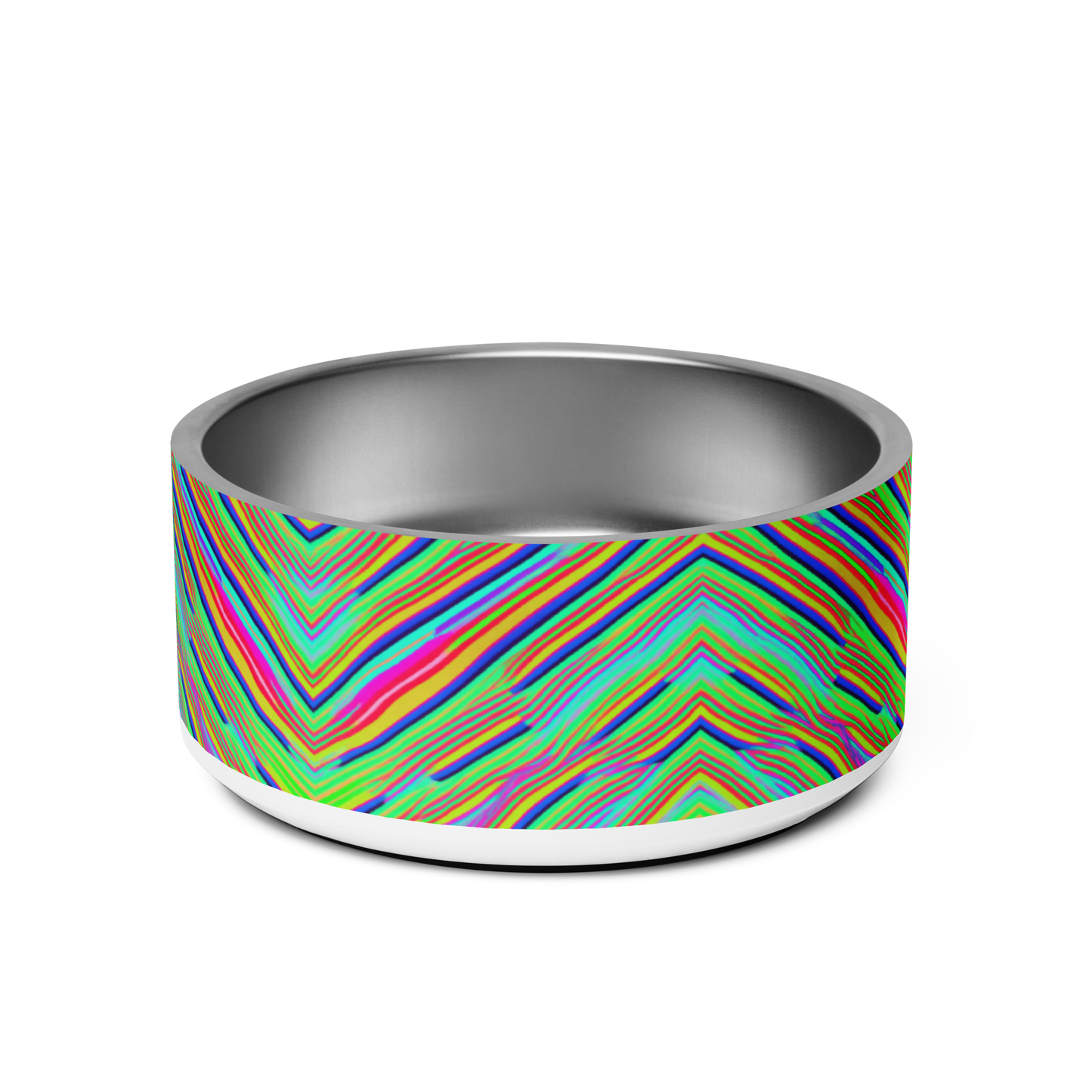 Neon Edges Stainless Steel Pet Bowl