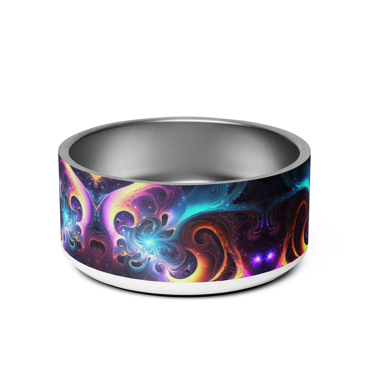 Neon Spiral Stainless Steel Pet Bowl