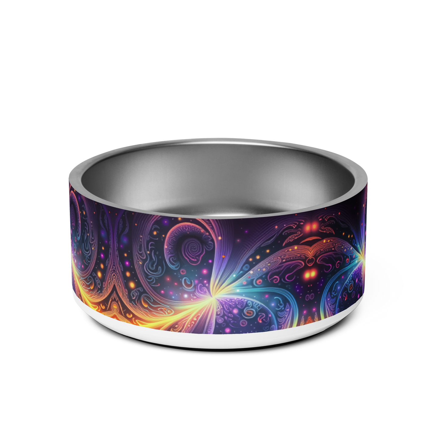 Neon Trance Stainless Steel Pet Bowl