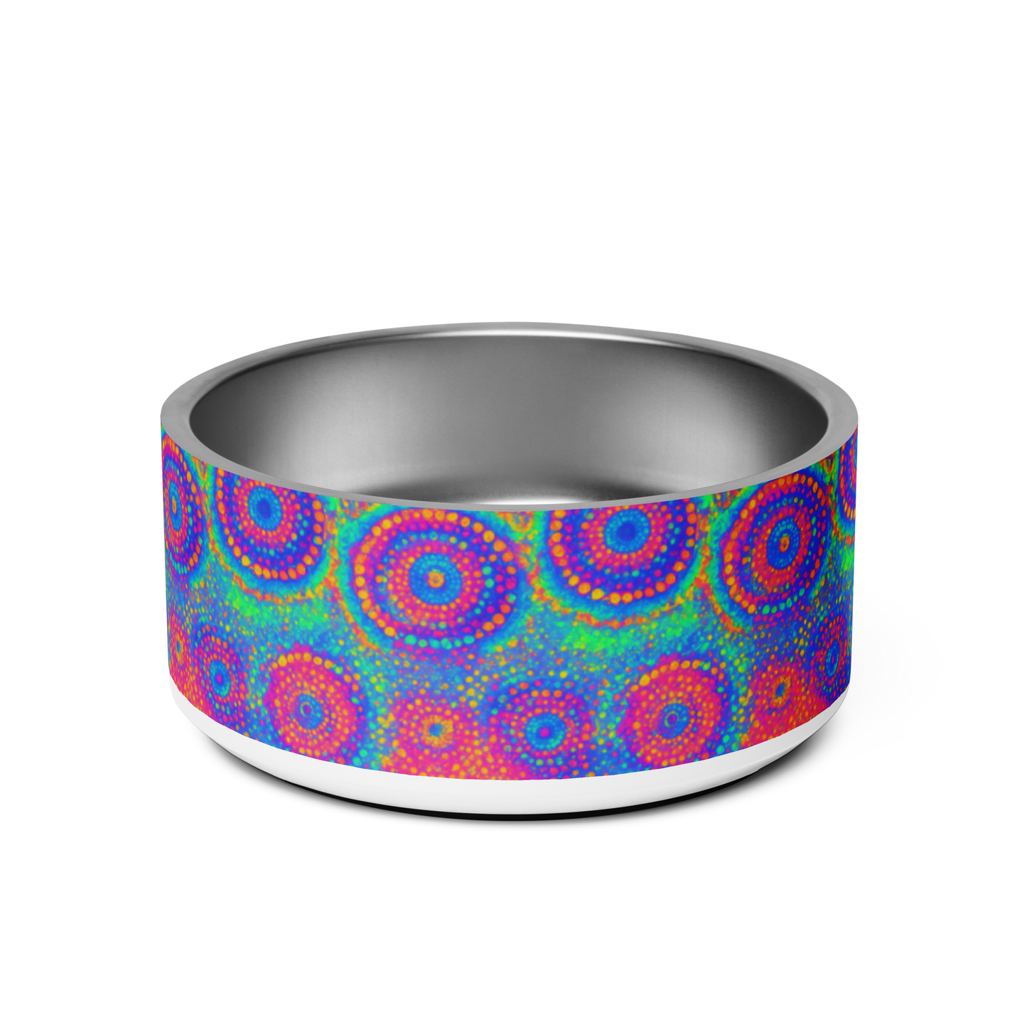 Poly Glow Stainless Steel Pet Bowl