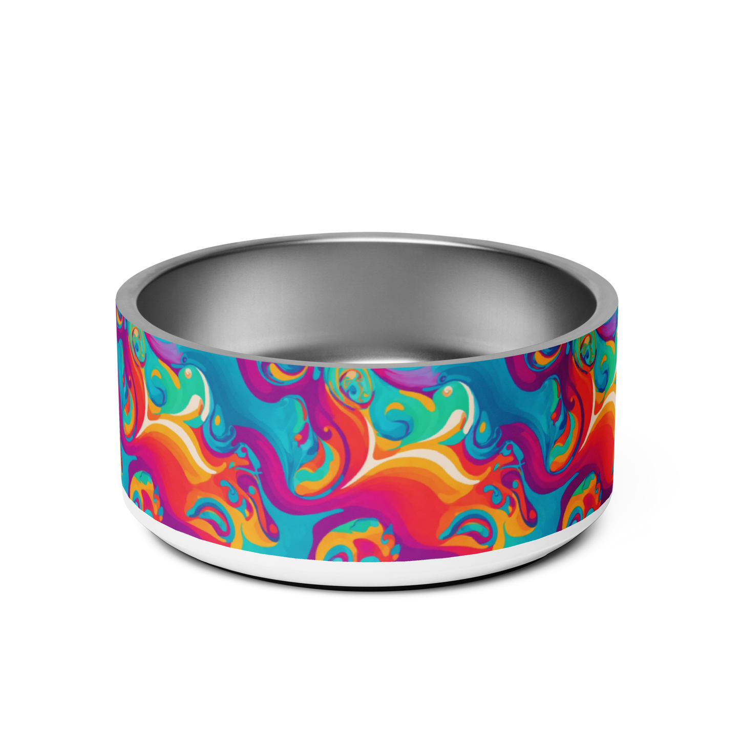 Rainbow Ripple Stainless Steel Pet Bowl