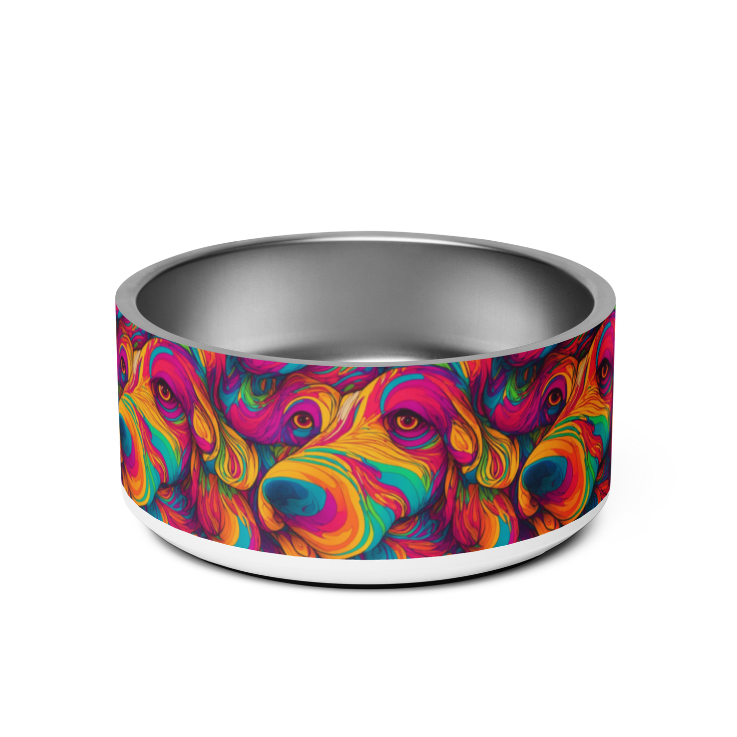 Abstract Woof Stainless Steel Pet Bowl