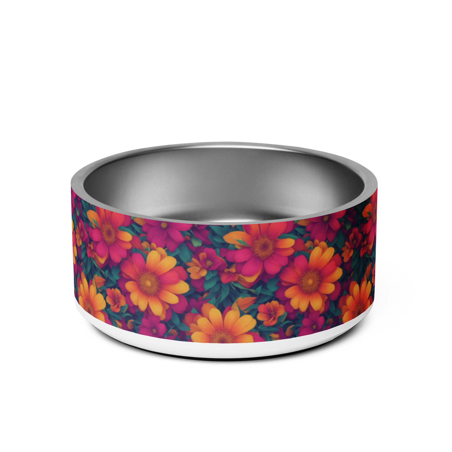 Daisy Delight Stainless Steel Pet Bowl