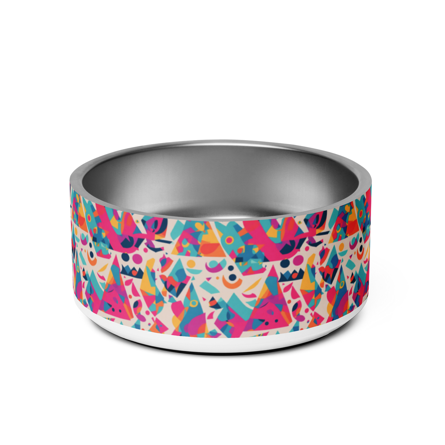 Edgy Elegance Stainless Steel Pet Bowl