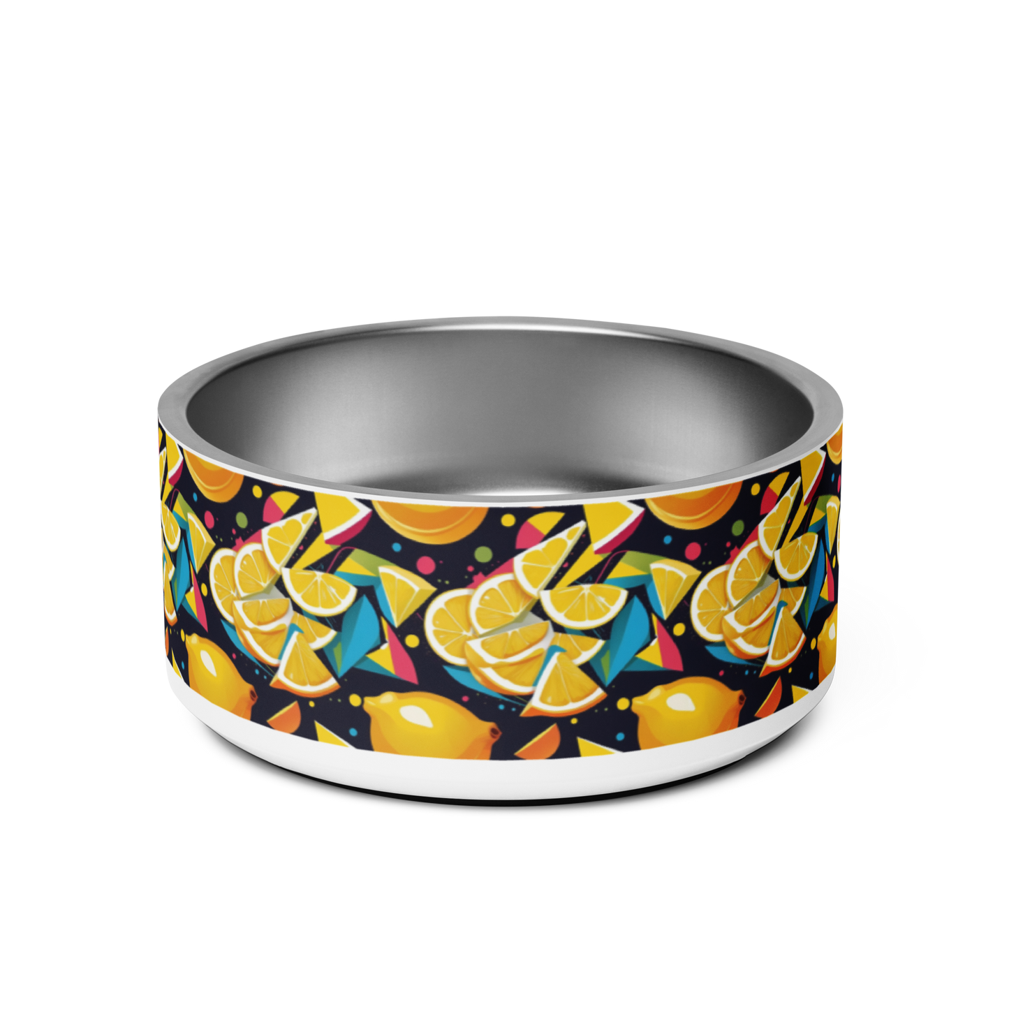 Lemon Zest Stainless Steel Pet Bowl