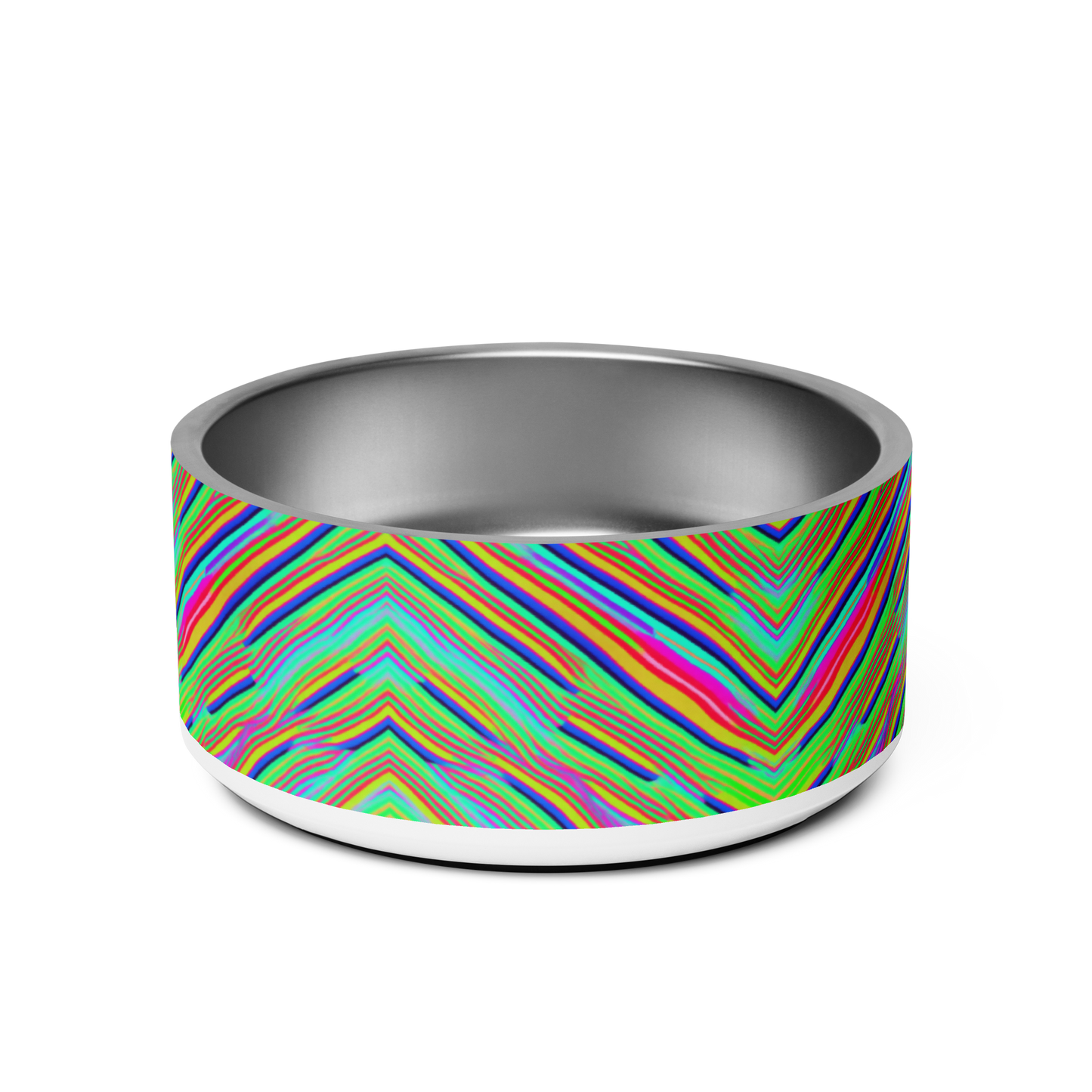 Neon Edges Stainless Steel Pet Bowl