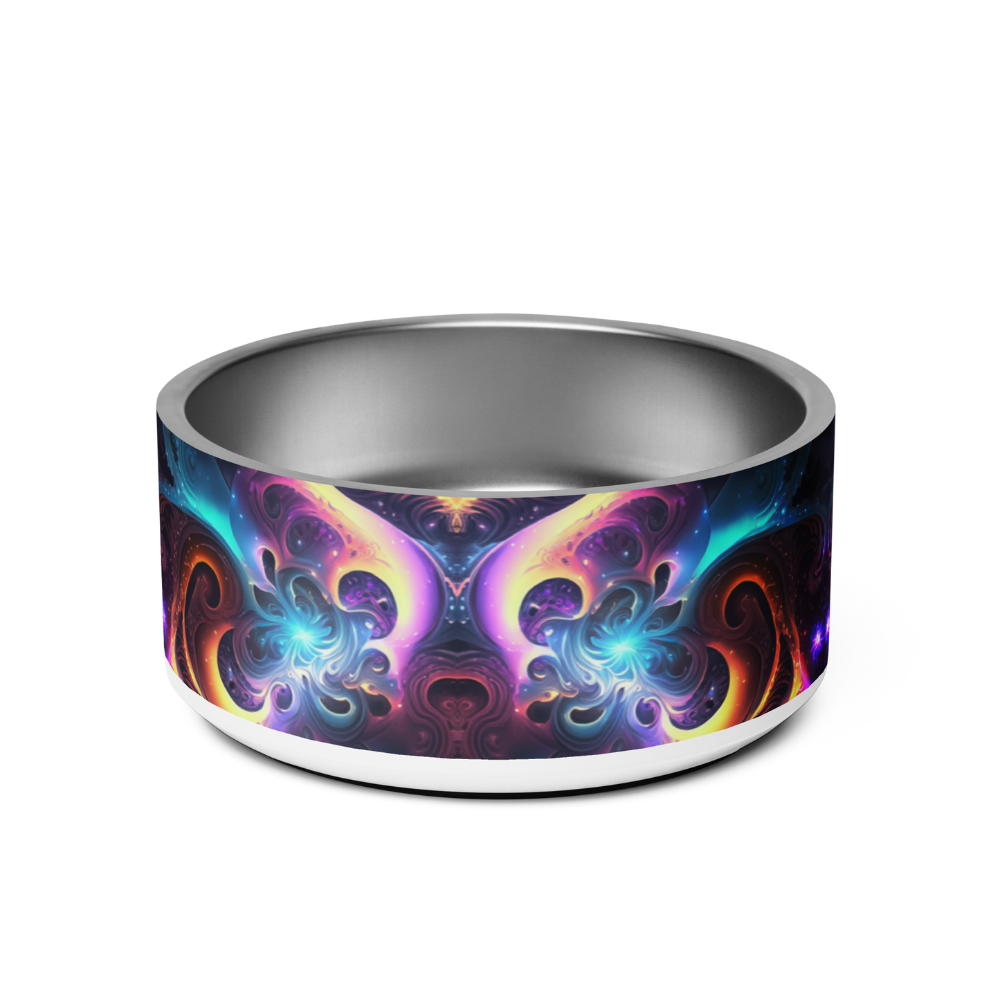 Neon Spiral Stainless Steel Pet Bowl