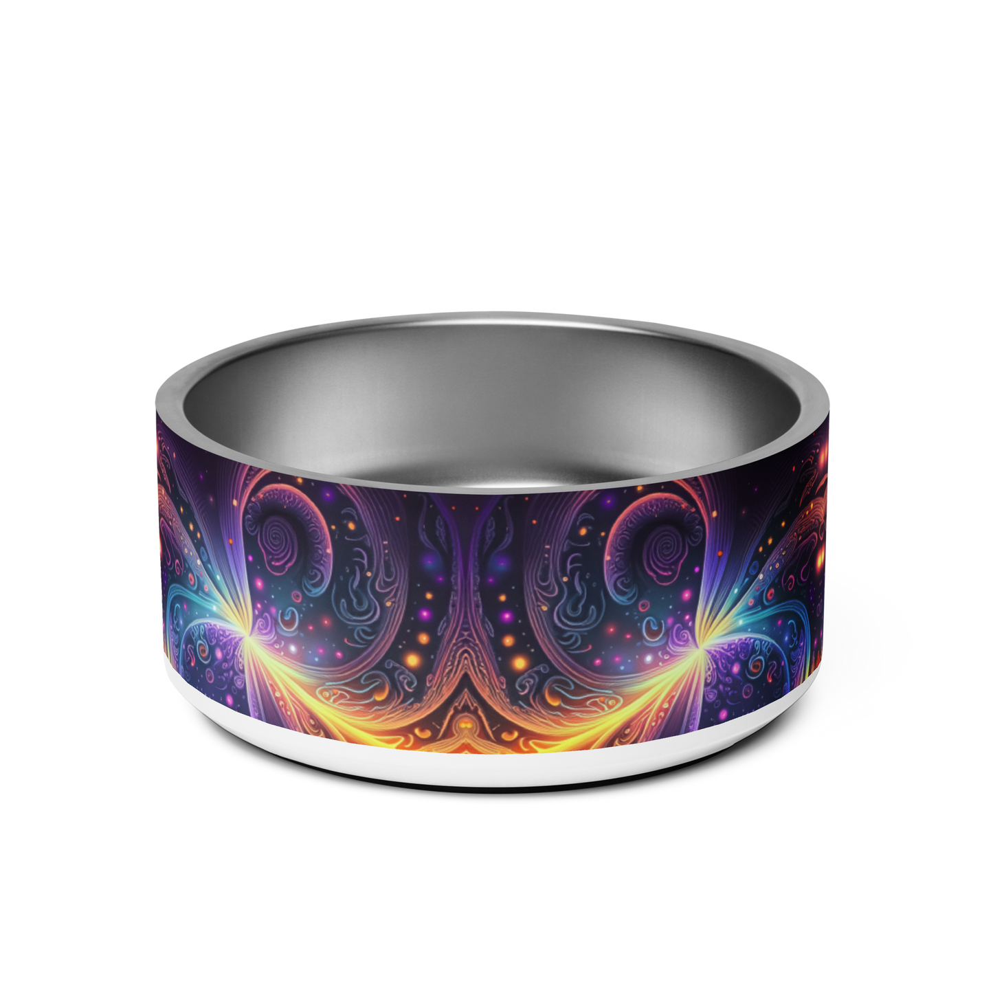 Neon Trance Stainless Steel Pet Bowl