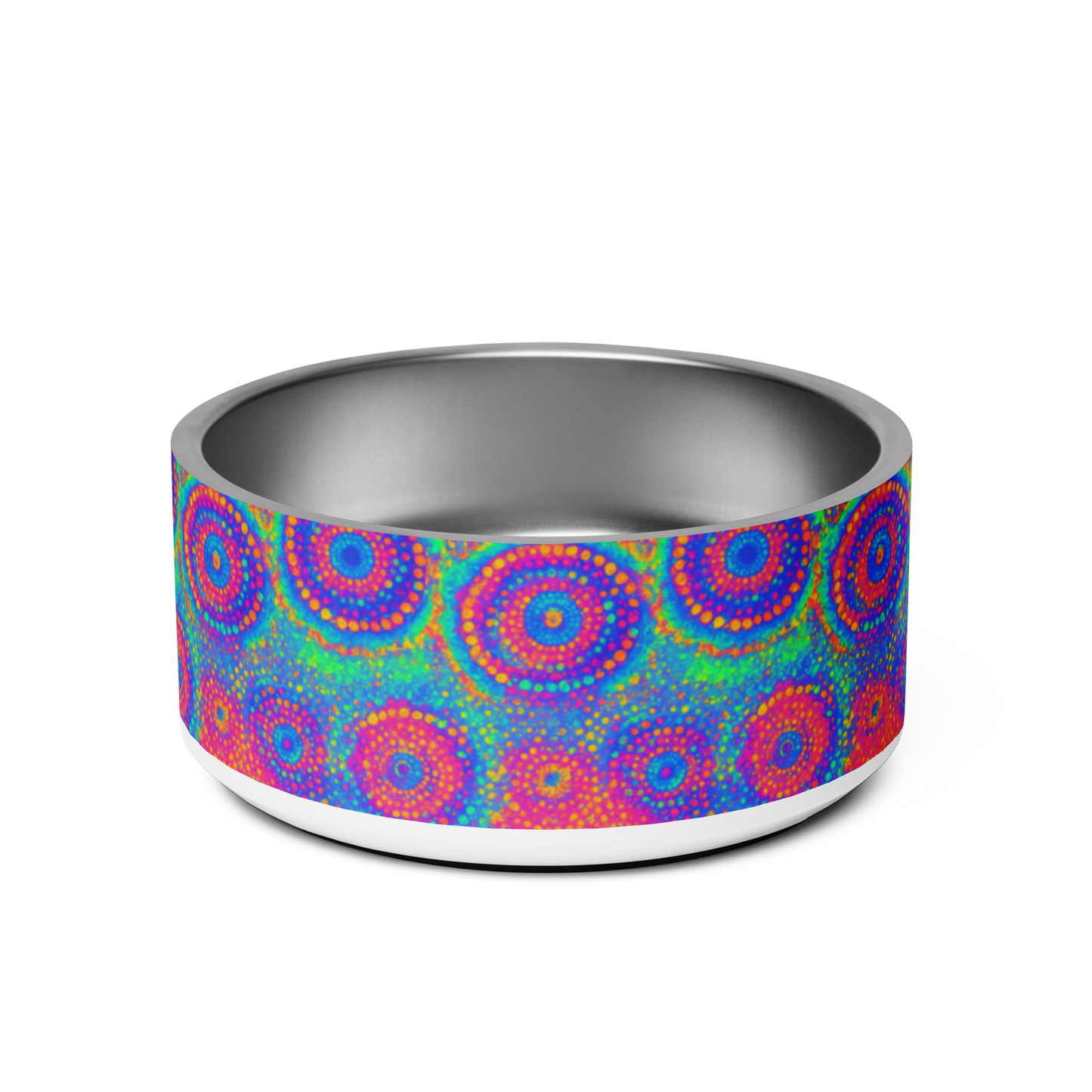 Poly Glow Stainless Steel Pet Bowl