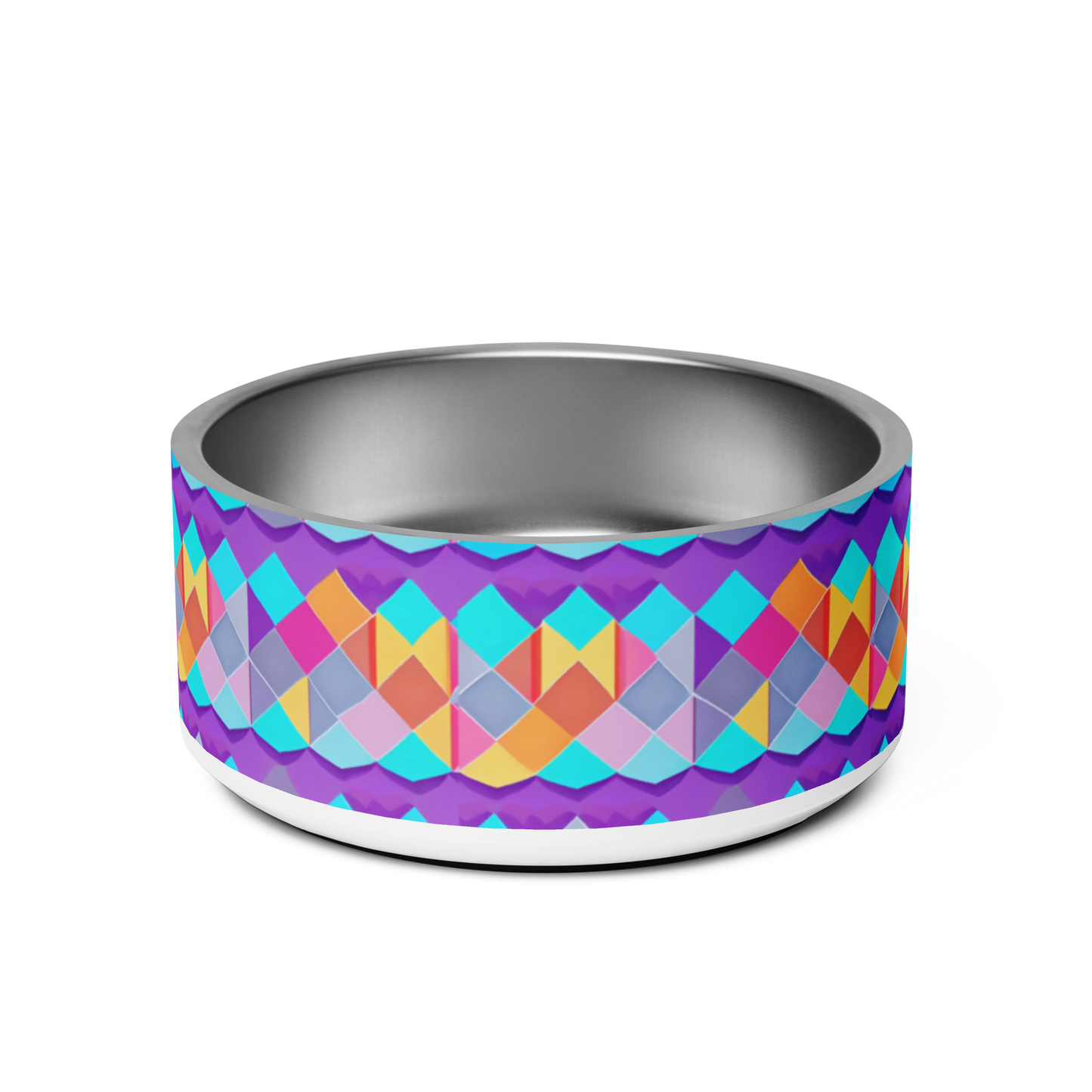 Prismatic Patterns Stainless Steel Pet Bowl