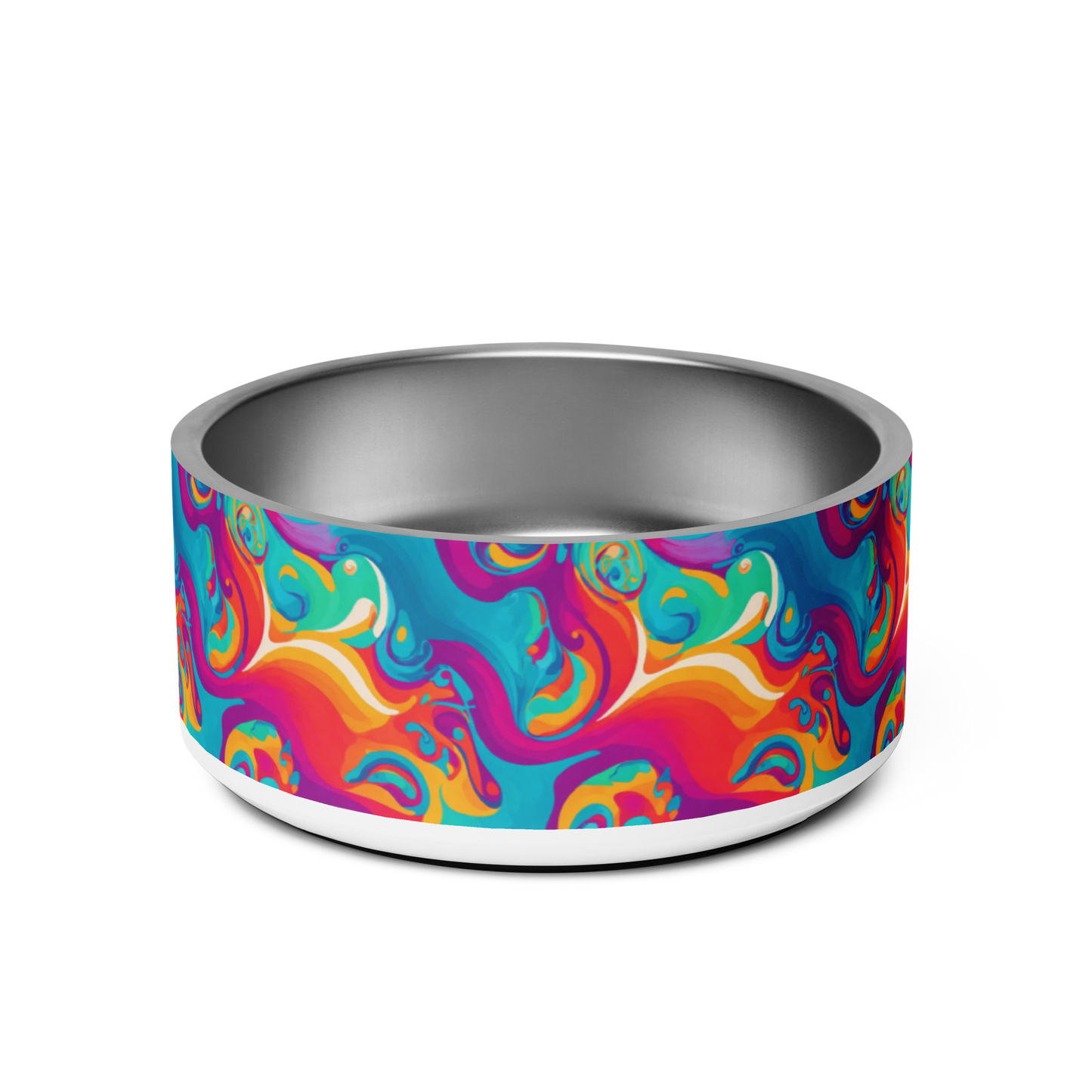 Rainbow Ripple Stainless Steel Pet Bowl