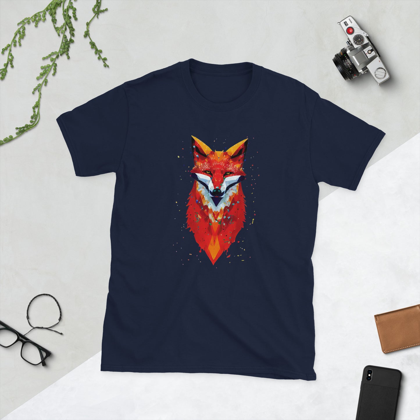 Geometric Fox Short-Sleeve Unisex T-Shirt